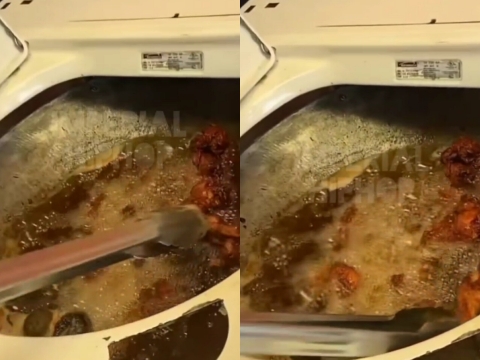 Thanksgiving Dinner Involves a Woman Frying Chicken in a Washing Machine