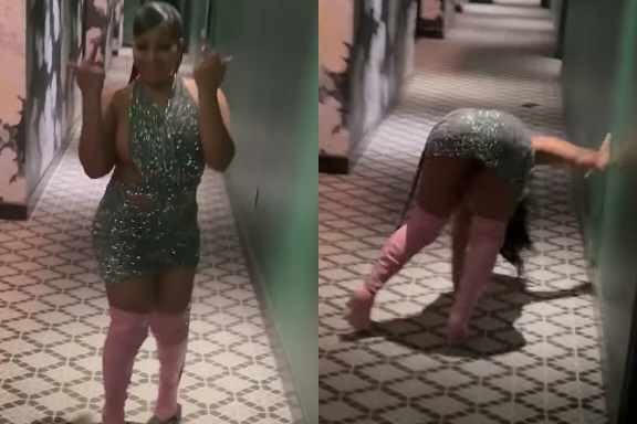 Birthday Girl Stumbles While Attempting to Strike a Pose for the Camera