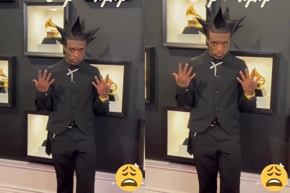 Lil Uzi Vert During the 2023 Grammy Awards Red Carpet