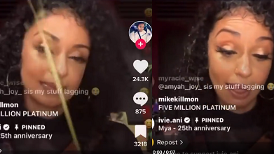 Something Squirted into Mya’s Hair as She Was Livestreaming