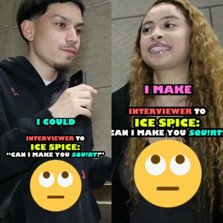 A YouTuber questioned “ice spice” “can I make you squirt?” during a street interview