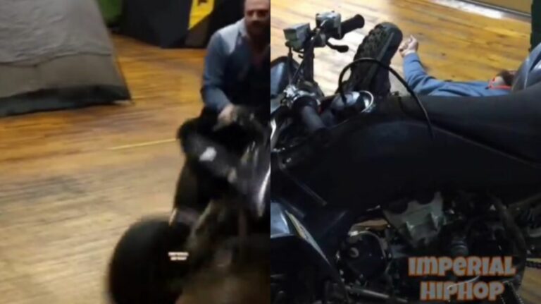Dude Takes Quad Motorcycle Indoors, Epic Fail Ensues: Smashes, Falls, KO’d