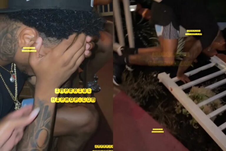Drunk Homie Straight Up Asks His Fam: “You Push Me, Cuz?” After Straight Fallin’ Outta His Chair and Wreckin’ a Fence
