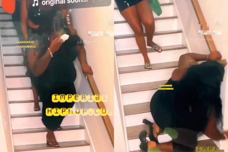 Shoe Heel Straight Snapped! Dang, Shorty Straight Up Falls Down Them Stairs