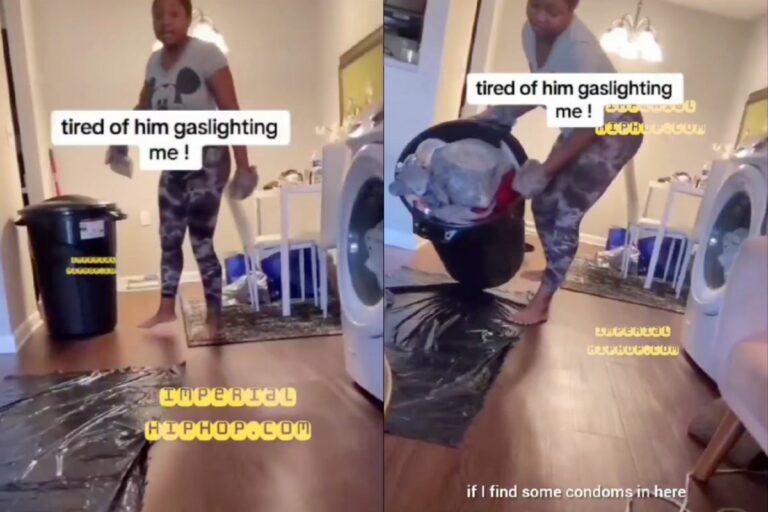 Straight Up: Shawty on a Mission, Scopin’ the Trash for Her Man’s Foul Condom Game