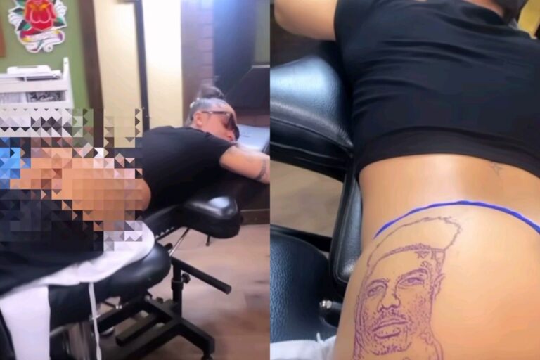 Another Woman Has His Face Tattooed on Her. Bonnie Lashay Gets a Blueface Tattoo on Her Buttocks to Show Her Appreciation