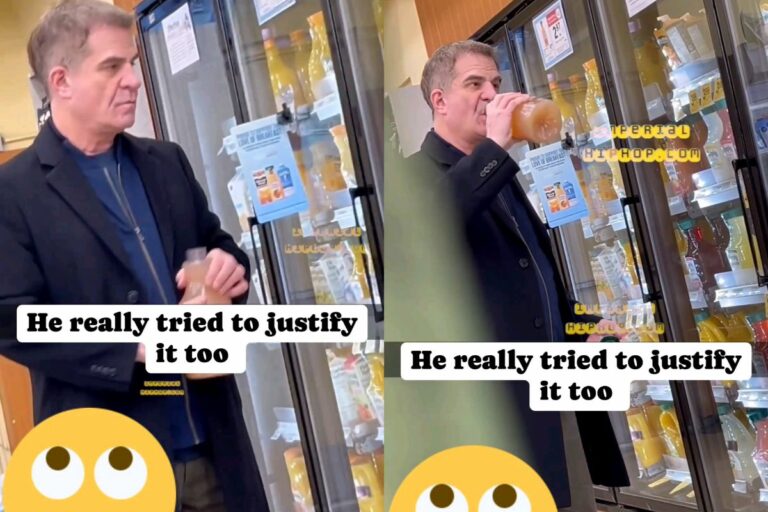 Guy Opens Strawberry-lemonade Juice, Samples It In Store, Then Puts It Back In Fridge