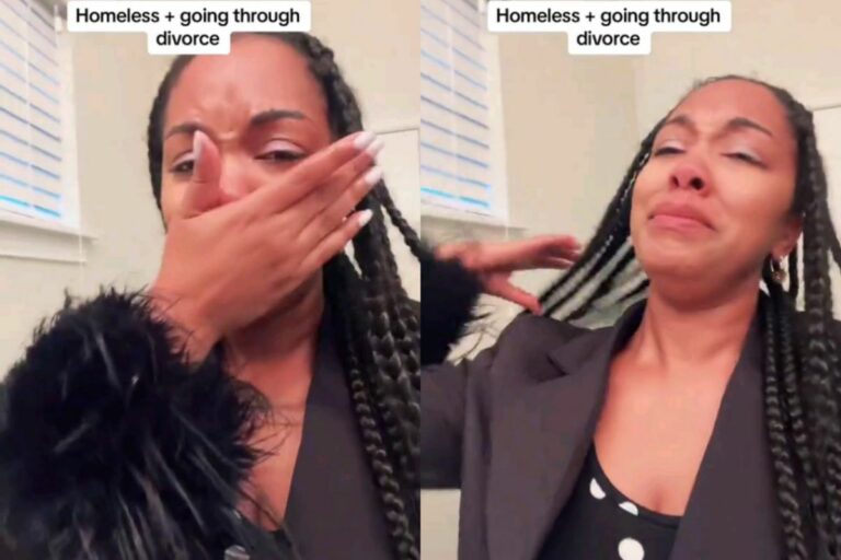 Distressed Woman Cries After Experiencing Homelessness And Divorce