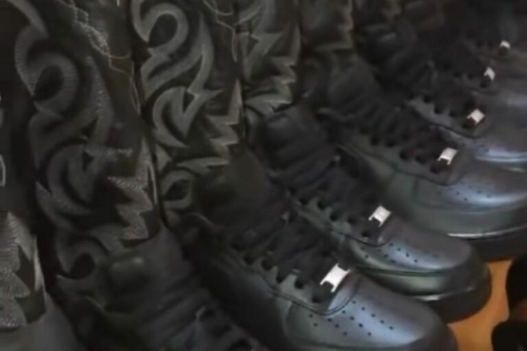 Check Out These Black Nike Air Force 1s That Someone Customized To Seem Like A Pair Of Western Boots