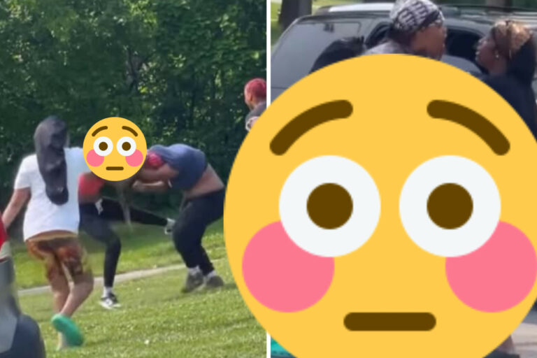 Woman Unintentionally Turns Her Friend Into a Target During a Street Brawl!