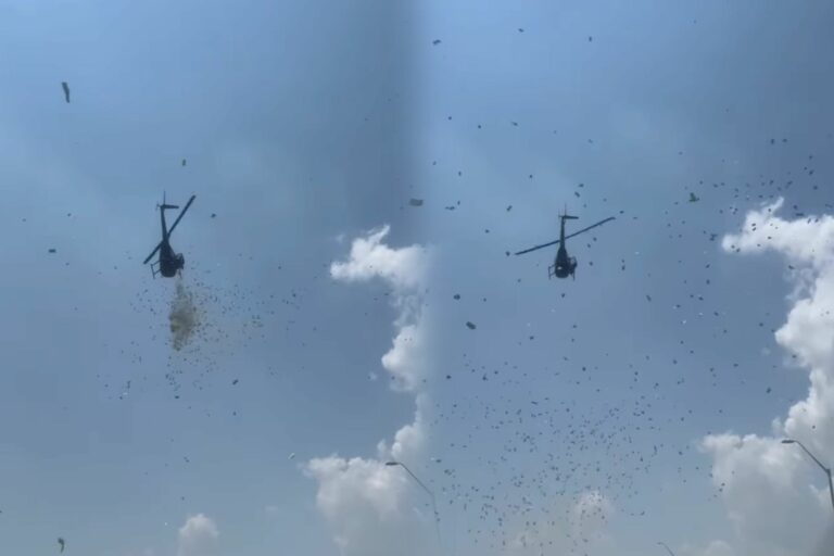 When Generosity Takes Flight: A Helicopter Rains Cash on Detroit’s Gratiot Avenue!