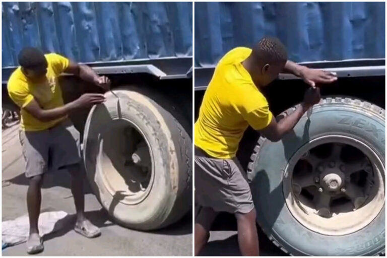 Man Tries to Slash Truck Tires, Gets Launched Backward When Second Tire Explodes