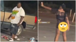 Woman Sprays Boyfriend With Mace as He Steps Into His Truck—Then He Tosses Her Stuff and Drives Off