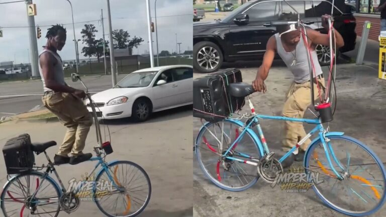 Bro Pulled Up on the Boombox Bike & Turned the Gas Station Into a Whole Function 😂